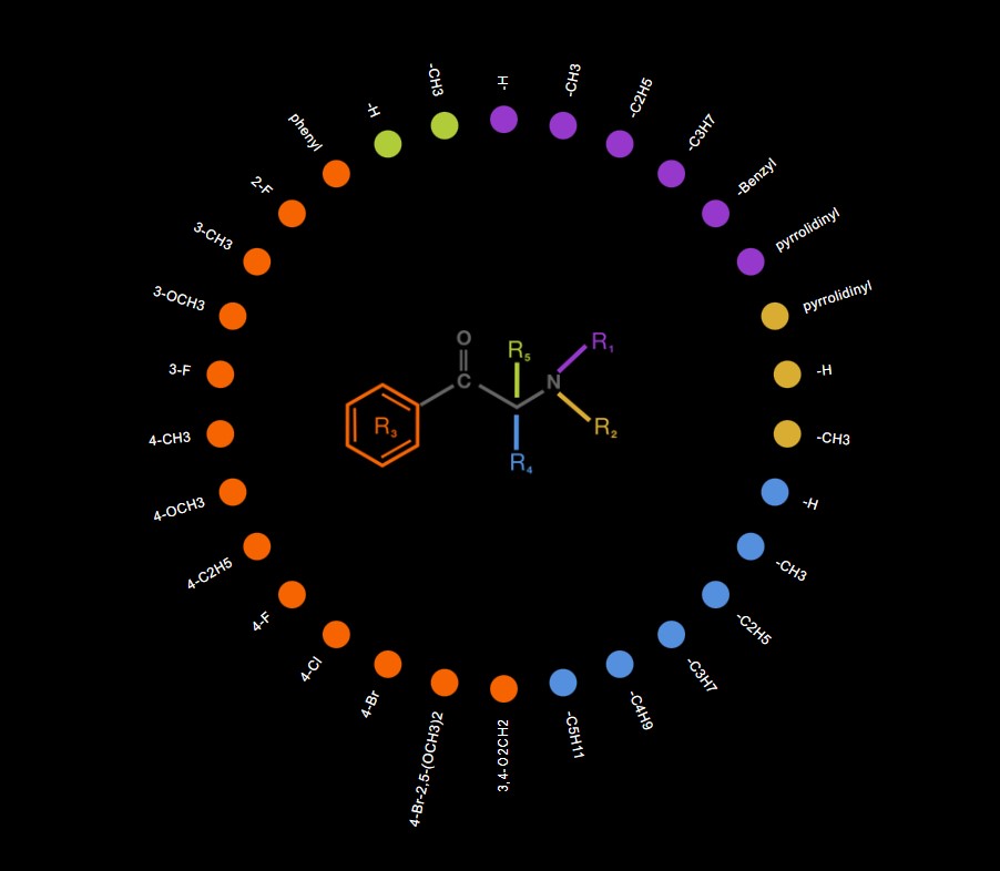 representation of the chemistry of synthetic cathinones