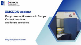 Opening slide of the recording of the webinar on drug consumption rooms